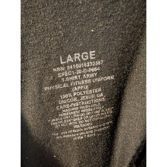 Army Shirt Mens Large Black Solid Crew Neck Outdoor Physical Fitness Uniform - Picture 7 of 9